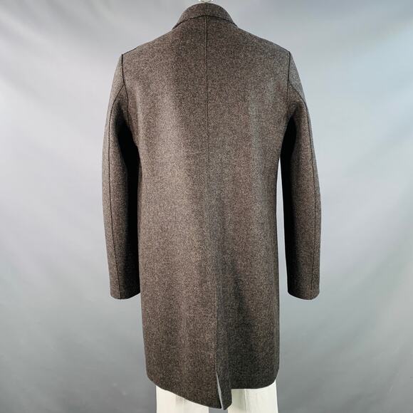 HARRIS WHARF LONDON Size 46 Heather Grey Brown Black Wool Single Breasted Coat - Picture 4 of 9